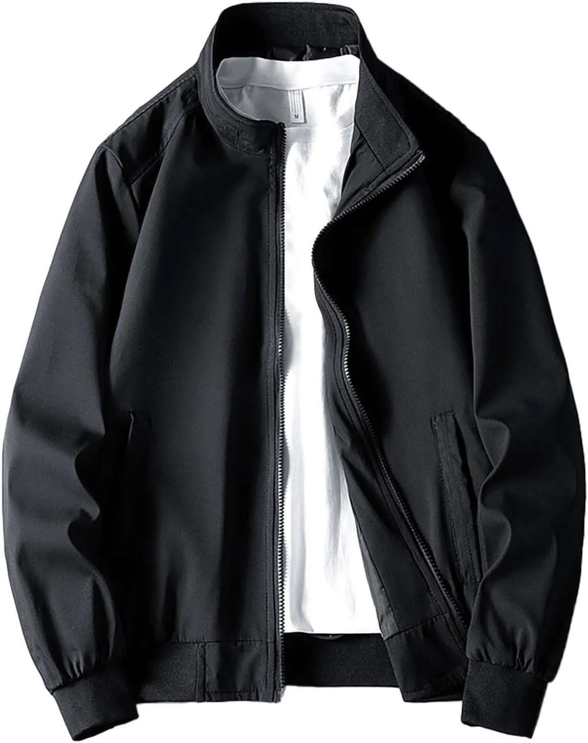 Windbreaker Bomber Zip Up Coat with Pocket Handsome Pilot Zip Fx Standing Jacket Jackets Casual Summer Windbreaker