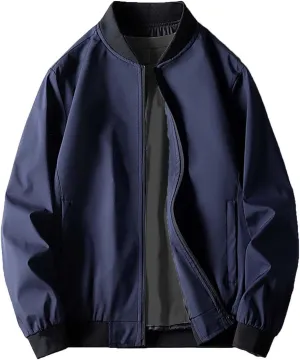 Windbreaker Bomber Zip Up Coat with Pocket Handsome Pilot Zip Fx Standing Jacket Jackets Casual Summer Windbreaker