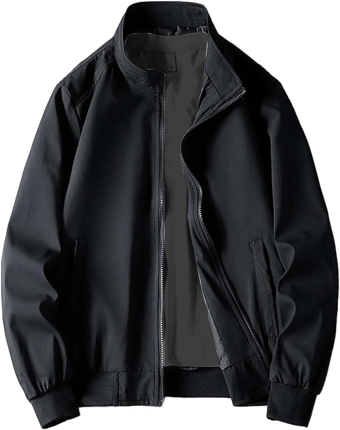 Windbreaker Bomber Zip Up Coat with Pocket Handsome Pilot Zip Fx Standing Jacket Jackets Casual Summer Windbreaker