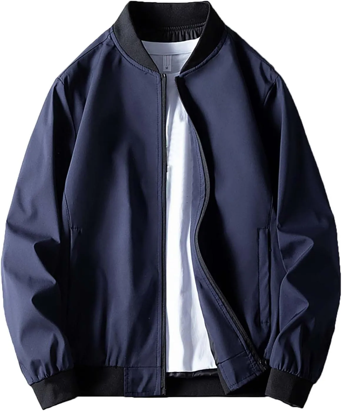 Windbreaker Bomber Zip Up Coat with Pocket Handsome Pilot Zip Fx Standing Jacket Jackets Casual Summer Windbreaker