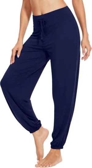 WiWi Women's Yoga Pants Stretchy Joggers Pant with Drawstring Comfy Lounge Viscose from Bamboo Bottoms S-XXL