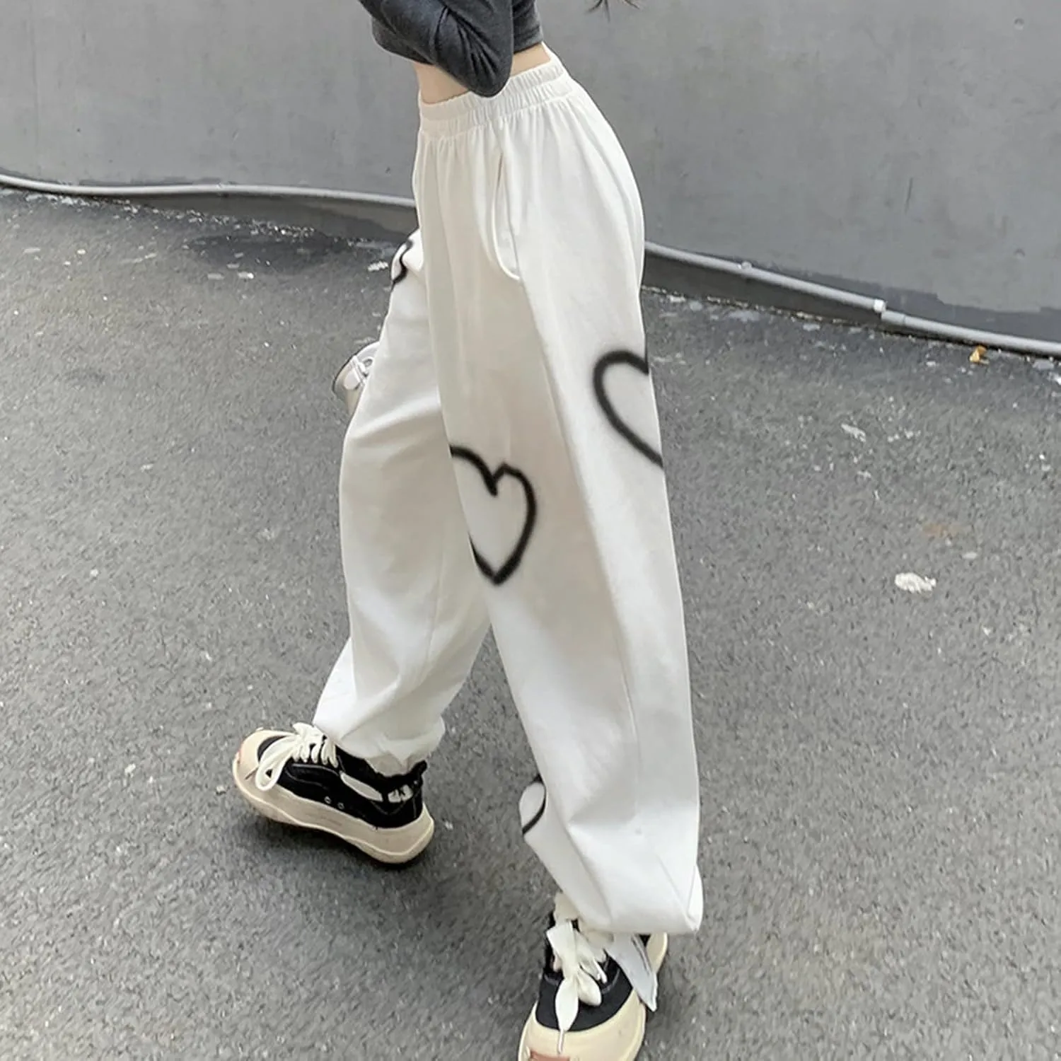 Women Active Jogger Sweatpants High Waisted Pants Lounge Bottoms Fleece Wide Leg Baggy Athletic Joggers Pants Pockets