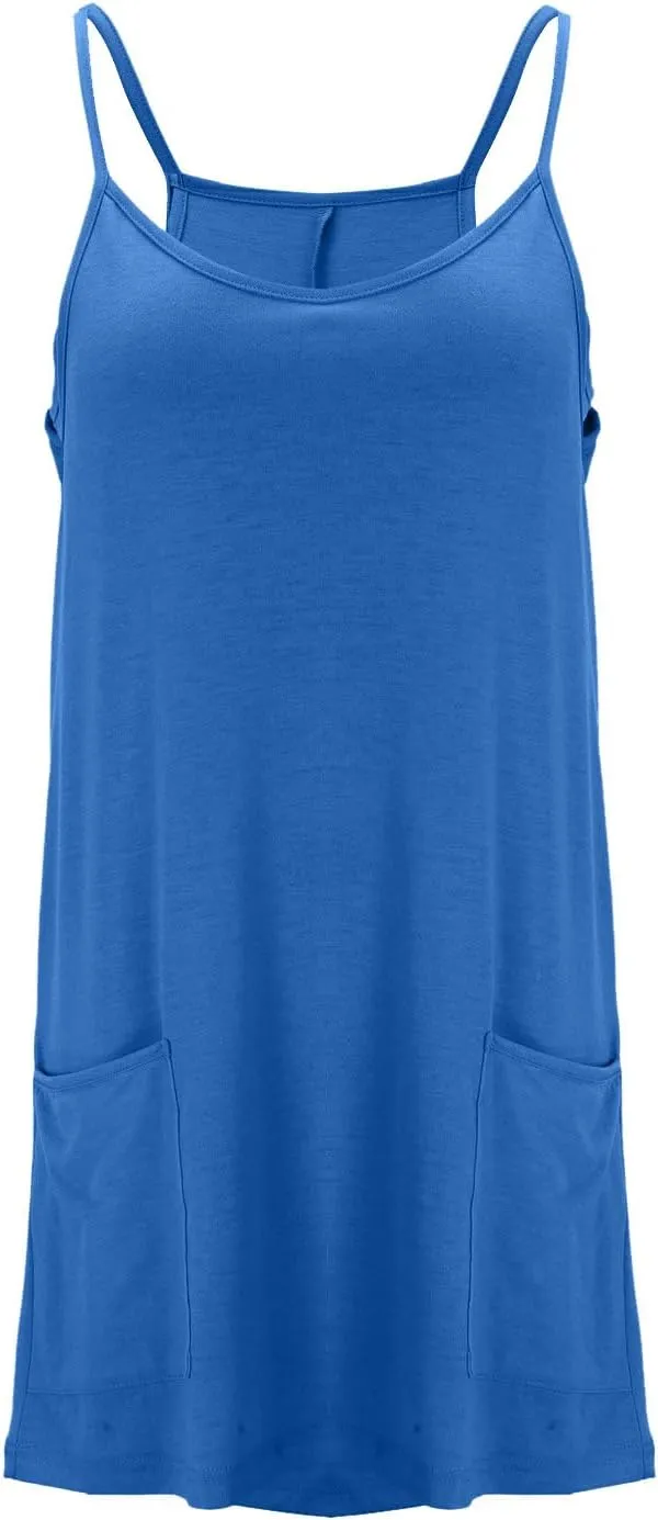 Womens Athletic Mini Dress Summer Romper Dresses Spaghetti Strap Sundress with Built-in Shorts Tennis Workout Rompers