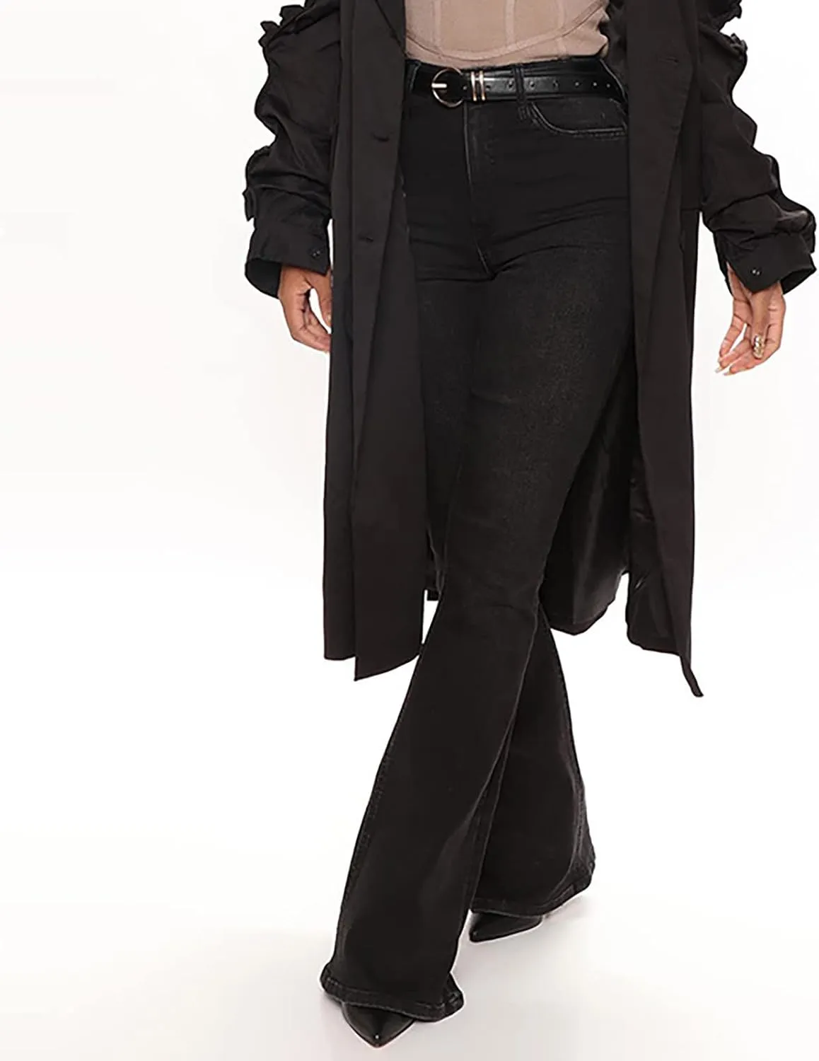 Womens Bootcut Bell Bottom Jeans High Waisted Flare Jeans Stretch Slimming Wide Leg Bell Bottoms Denim Pants