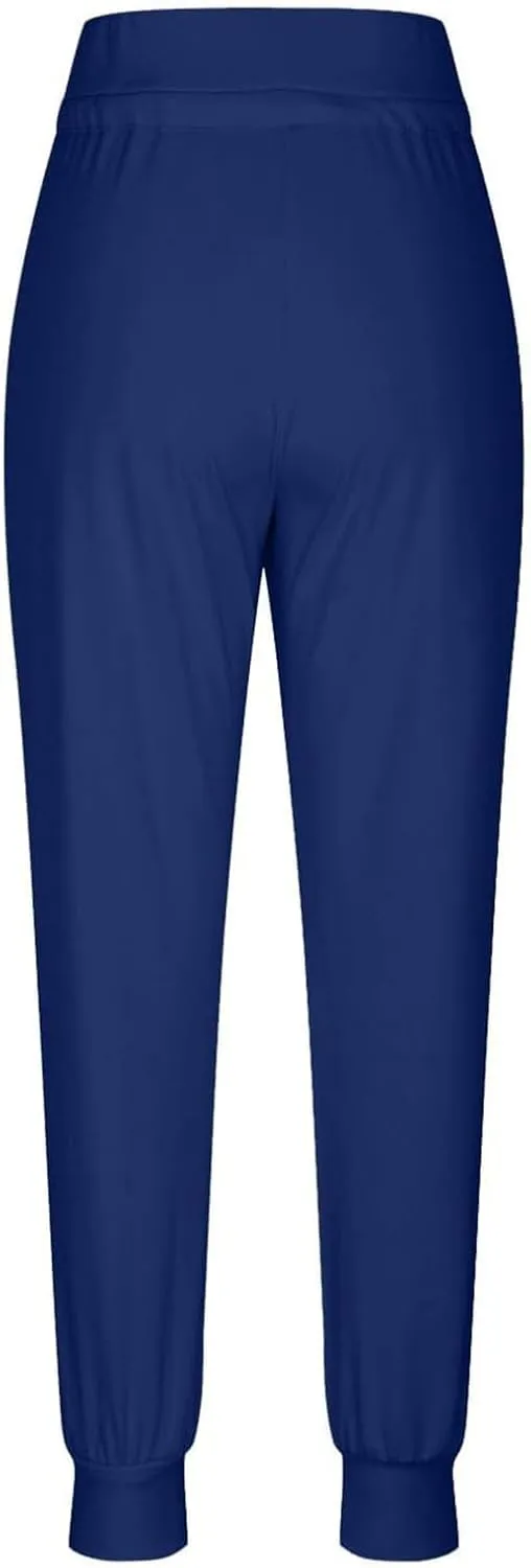 Womens Fleece Lined Joggers Winter High Waisted Winter Warm Sweatpants Thick Lounge Sweat Pants Bottoms with Pockets