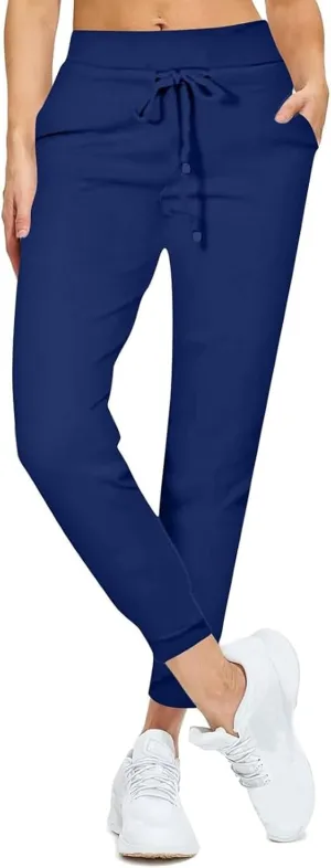 Womens Fleece Lined Joggers Winter High Waisted Winter Warm Sweatpants Thick Lounge Sweat Pants Bottoms with Pockets
