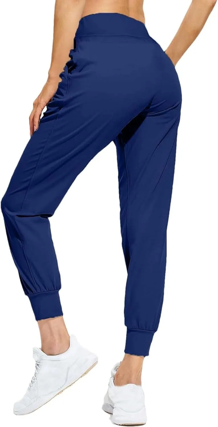 Womens Fleece Lined Joggers Winter High Waisted Winter Warm Sweatpants Thick Lounge Sweat Pants Bottoms with Pockets