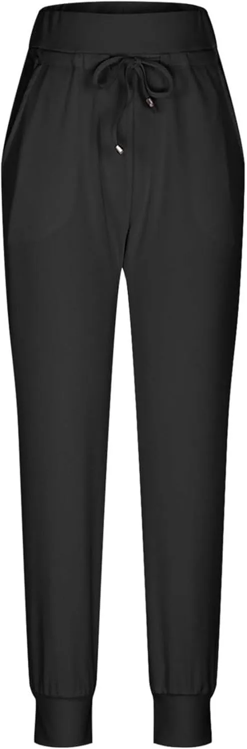 Womens Fleece Lined Joggers Winter High Waisted Winter Warm Sweatpants Thick Lounge Sweat Pants Bottoms with Pockets