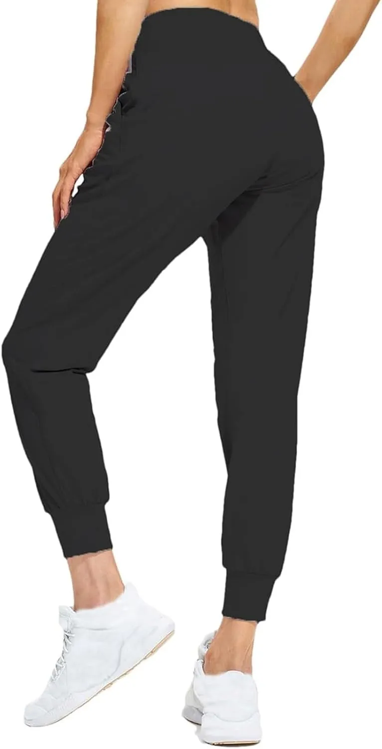 Womens Fleece Lined Joggers Winter High Waisted Winter Warm Sweatpants Thick Lounge Sweat Pants Bottoms with Pockets