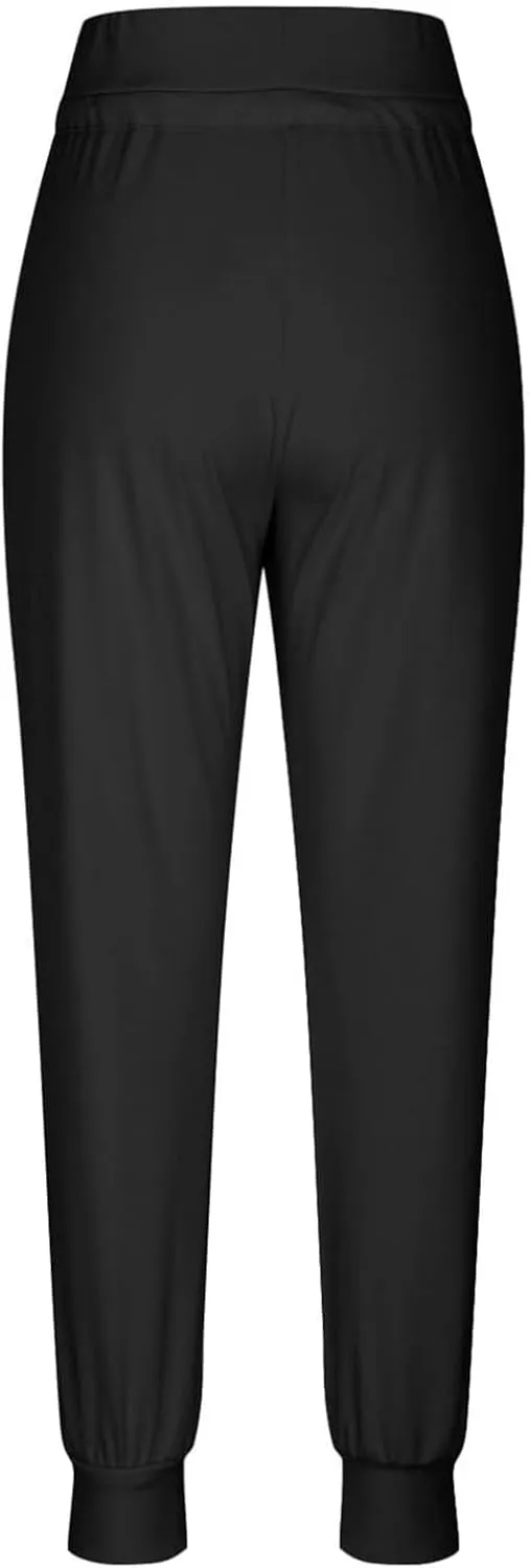 Womens Fleece Lined Joggers Winter High Waisted Winter Warm Sweatpants Thick Lounge Sweat Pants Bottoms with Pockets