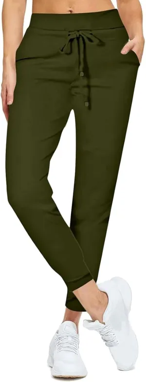 Womens Fleece Lined Joggers Winter High Waisted Winter Warm Sweatpants Thick Lounge Sweat Pants Bottoms with Pockets