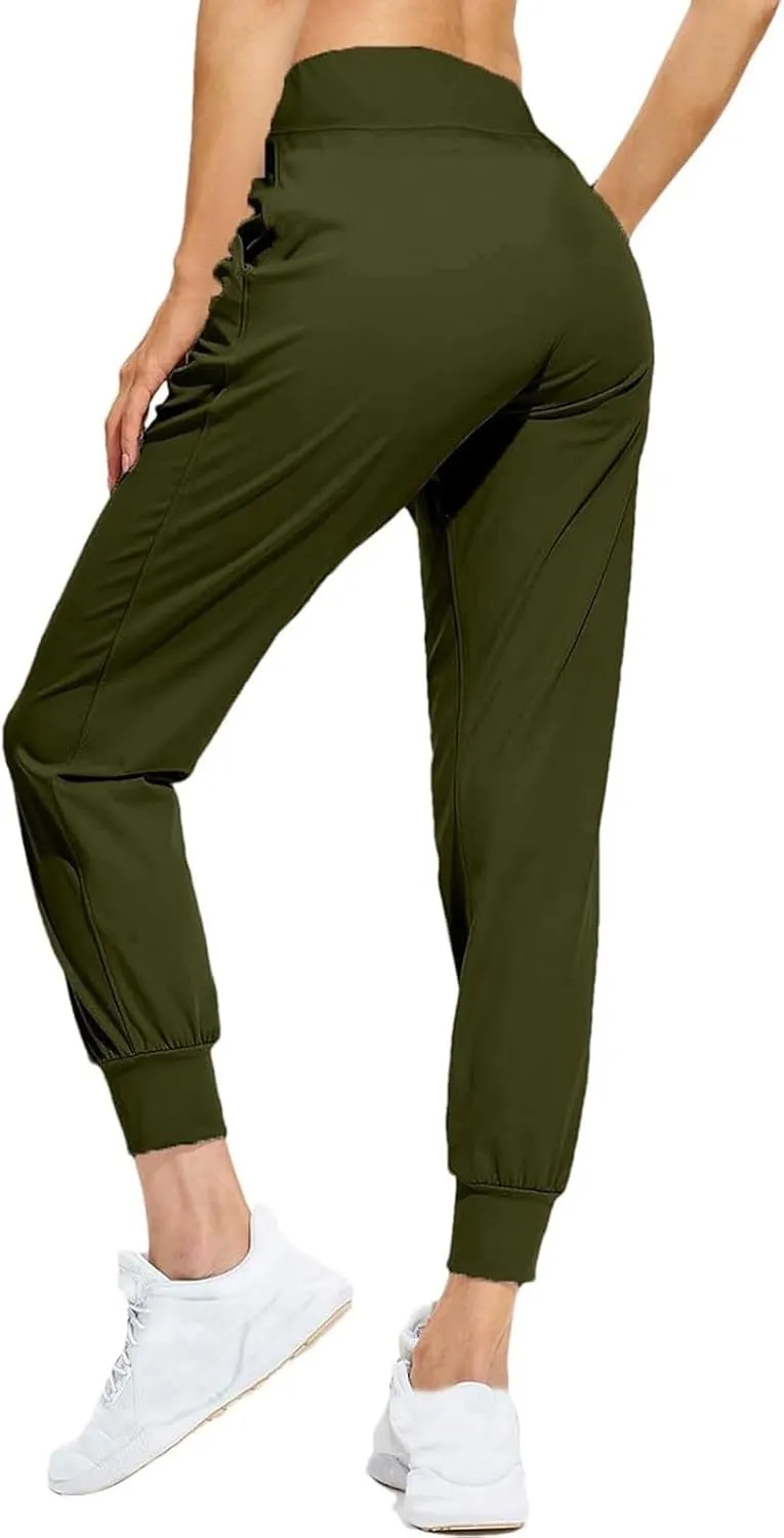 Womens Fleece Lined Joggers Winter High Waisted Winter Warm Sweatpants Thick Lounge Sweat Pants Bottoms with Pockets