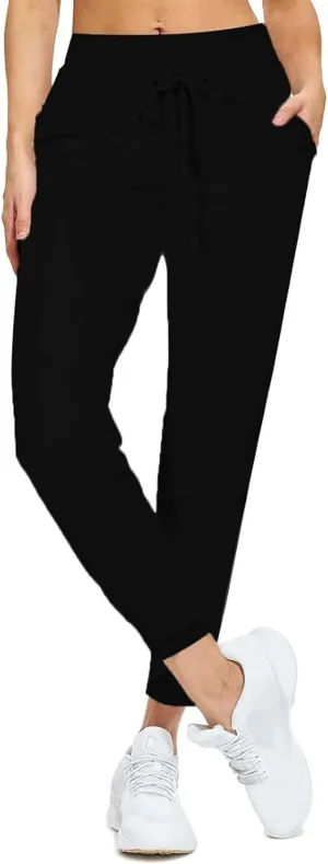 Womens Fleece Lined Joggers Winter High Waisted Winter Warm Sweatpants Thick Lounge Sweat Pants Bottoms with Pockets