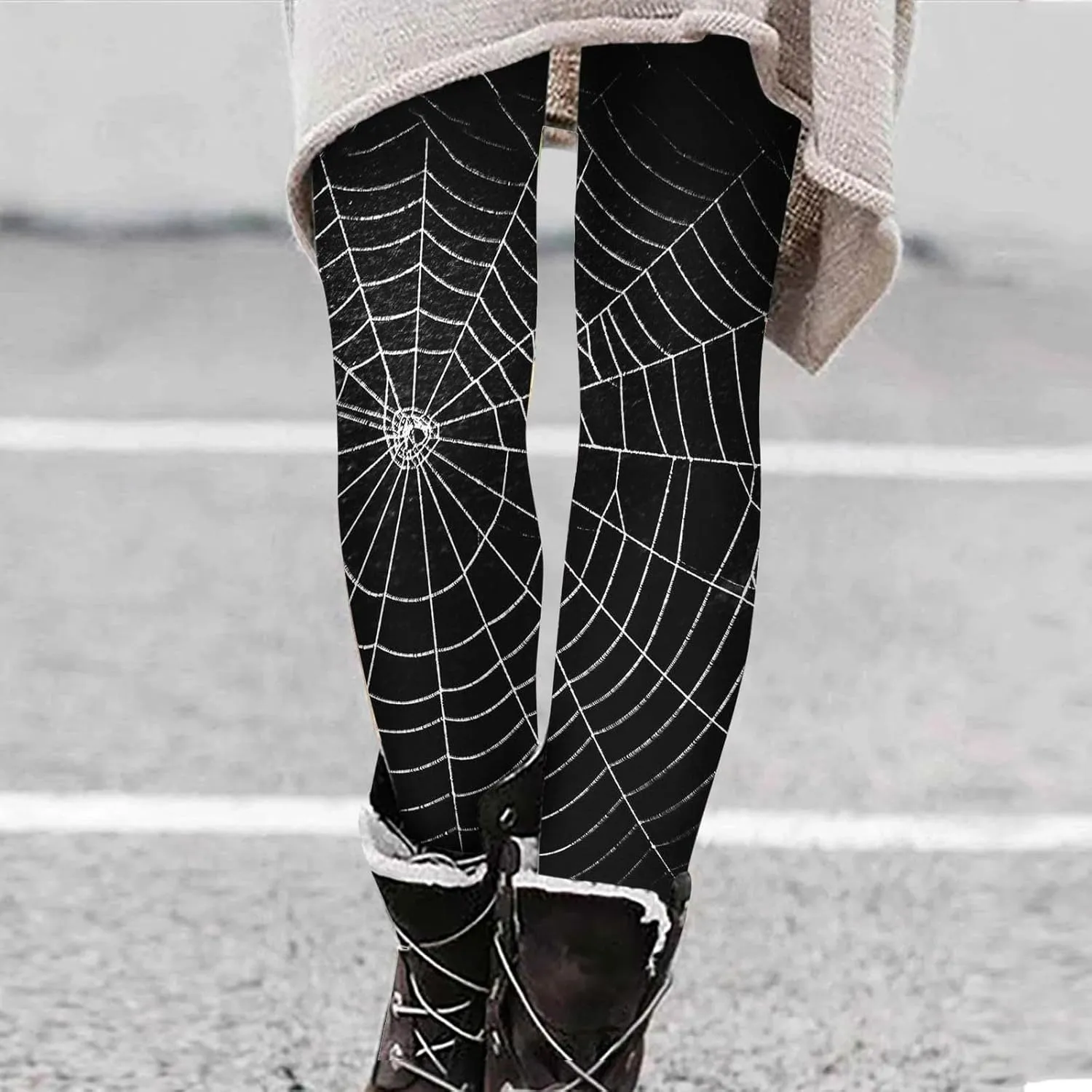 Women's Halloween Funny Graphic Skinny Leggings Halloween Print Collection High Waist Women Leggings Compression