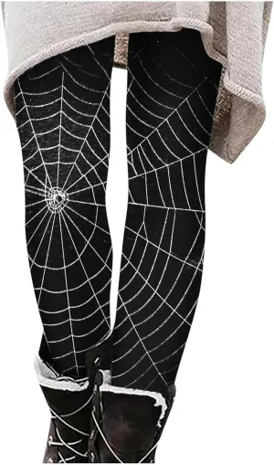 Women's Halloween Funny Graphic Skinny Leggings Halloween Print Collection High Waist Women Leggings Compression