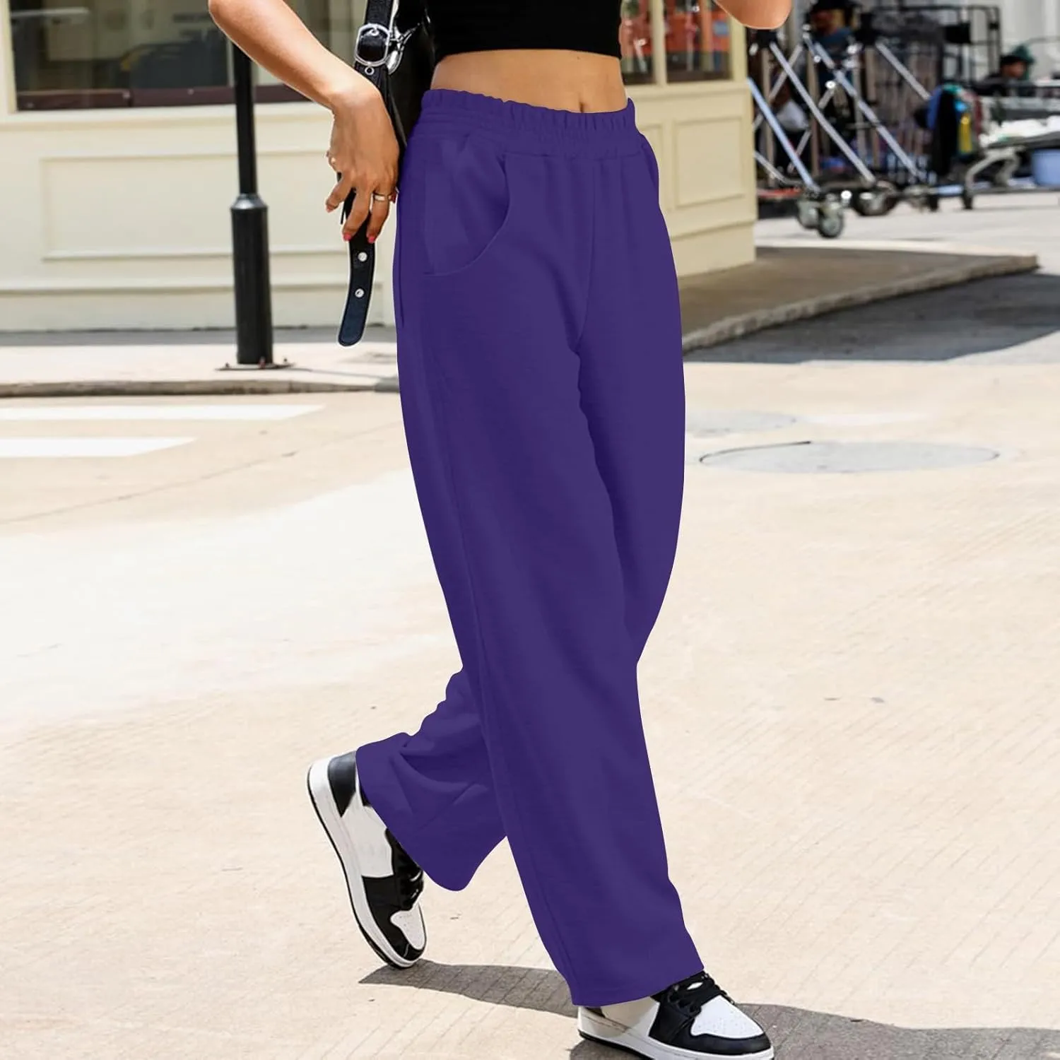 Women's High Waisted Baggy Sweatpants Workout Active Joggers Lounge Bottoms Casual 2024 Trendy Sweat Pant Plus Size