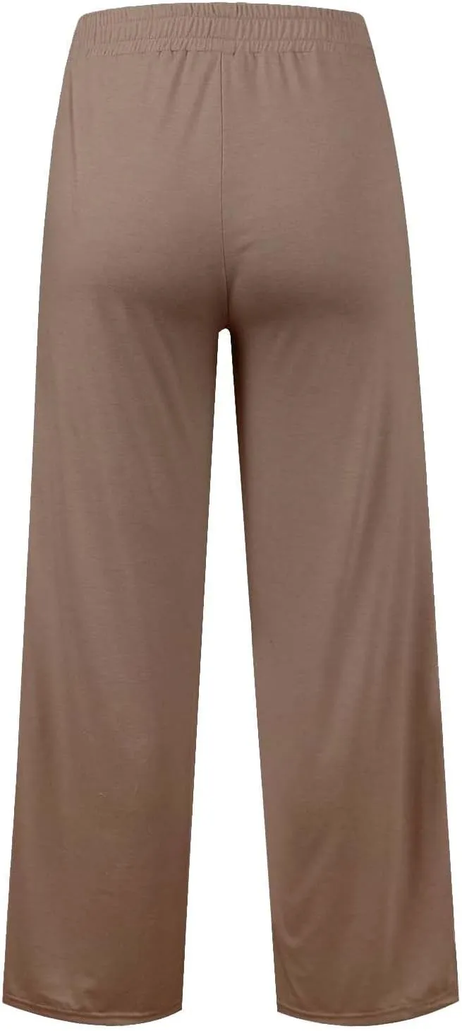 Womens High Waisted Wide Leg Lounge Sweat Pants Baggy Loose Athletic Joggers Pants Drawstring Comfy Flare Sweatpants