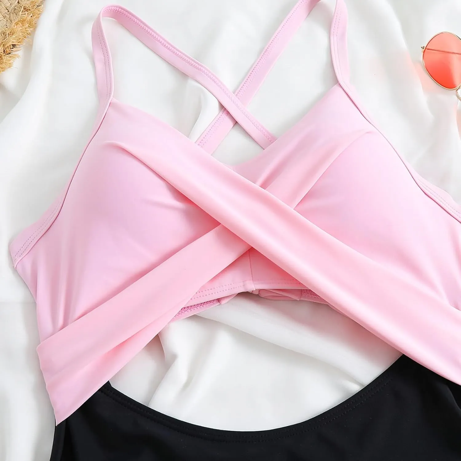 Womens One Piece Swimsuits Hanging Neck Strap Backless Swimwear Tummy Control Monokini High Waisted Bathing Suit
