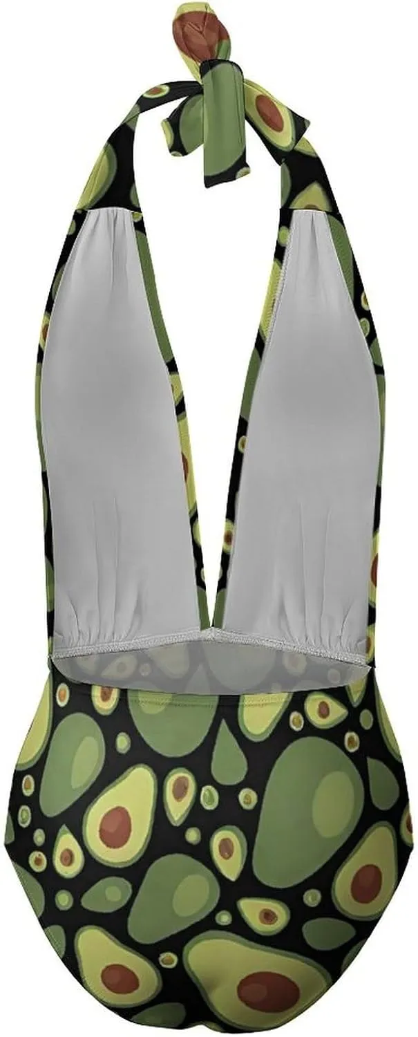 Women's One Piece Swimsuits Monokini High Cut Low Back Swimwear Beachwear