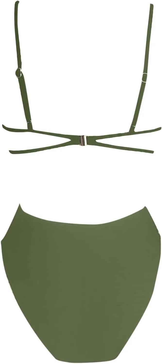 Women's Sexy One Piece Bathing Suit High Cut Cheeky Straps Swimsuit 2025 Summer Backless Recerback Ribbed Sporty Swimwear
