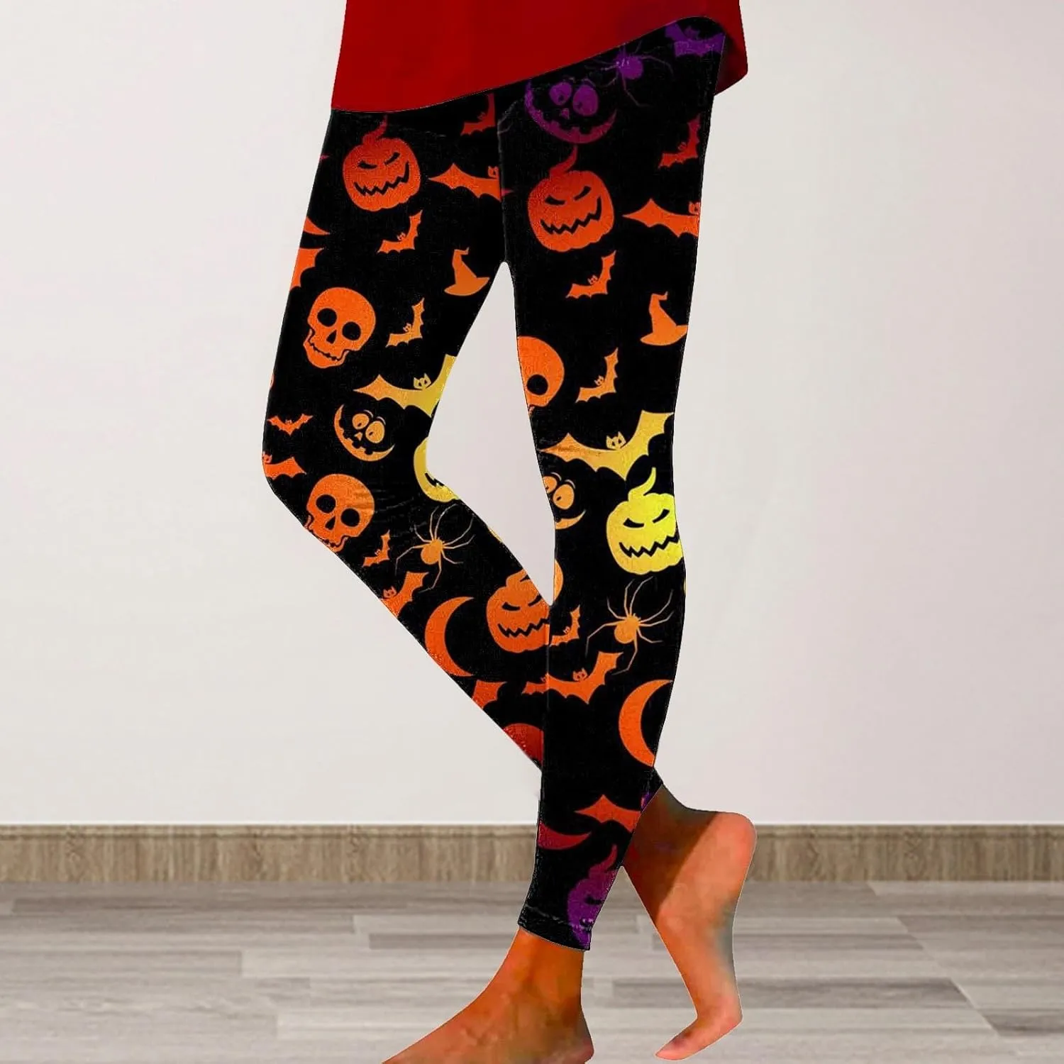 Women's Sugar Halloween Leggings Halloween Print Collection High Waist Women's Leggings Compression Pants Yoga