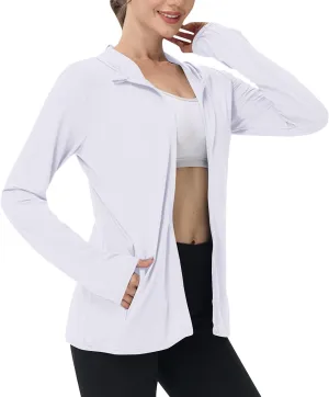 Women's Sun Shirts UPF 50  Lightweight Athletic Jacket UV Cooling Hoodie Quick Dry Long Sleeve Outdoor Hiking Shirts