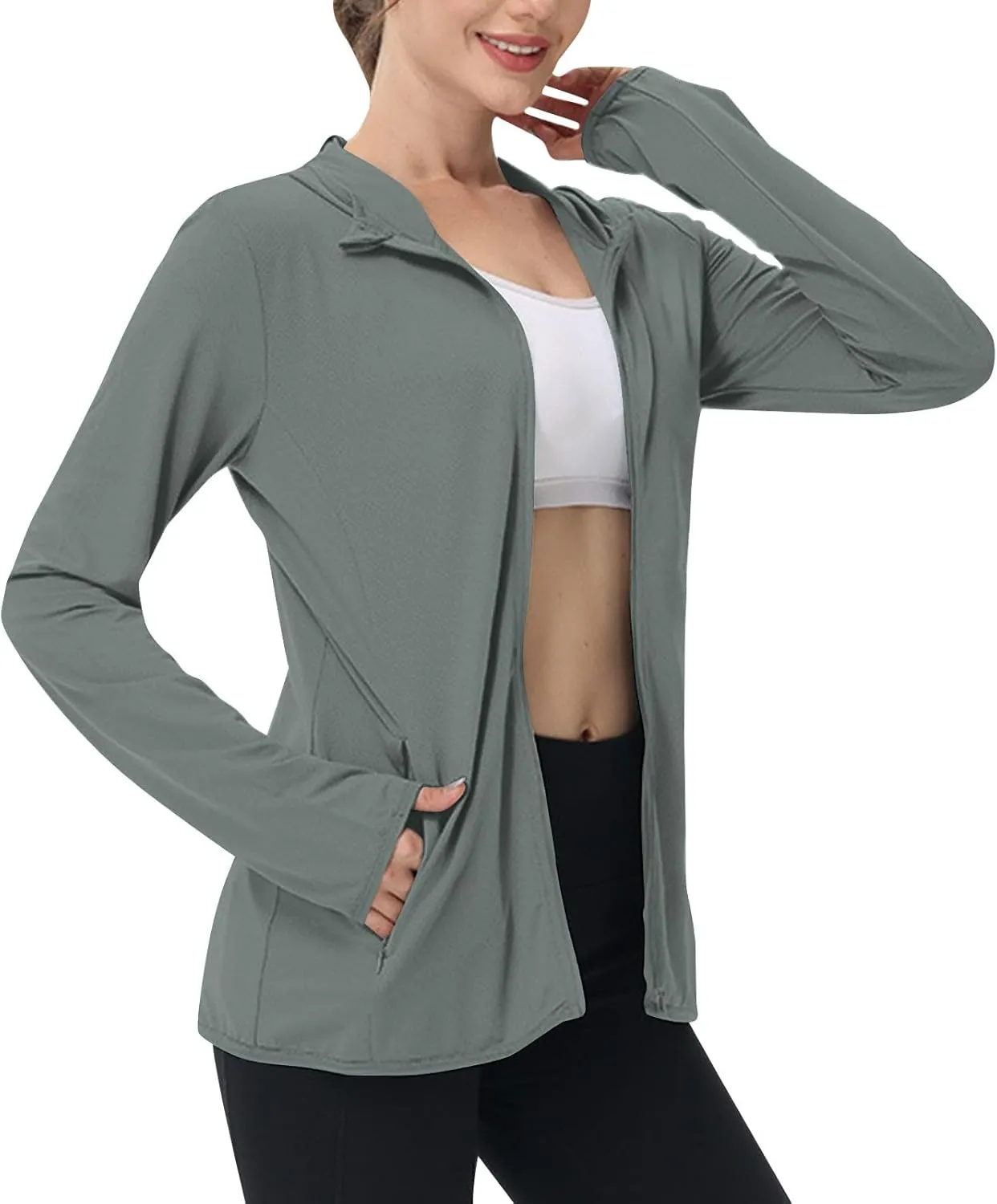 Women's Sun Shirts UPF 50  Lightweight Athletic Jacket UV Cooling Hoodie Quick Dry Long Sleeve Outdoor Hiking Shirts