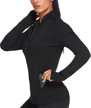 Women's Track Jacket Breathable Running Jacket Zip Up Sportswear Slim Fit Workout Tops
