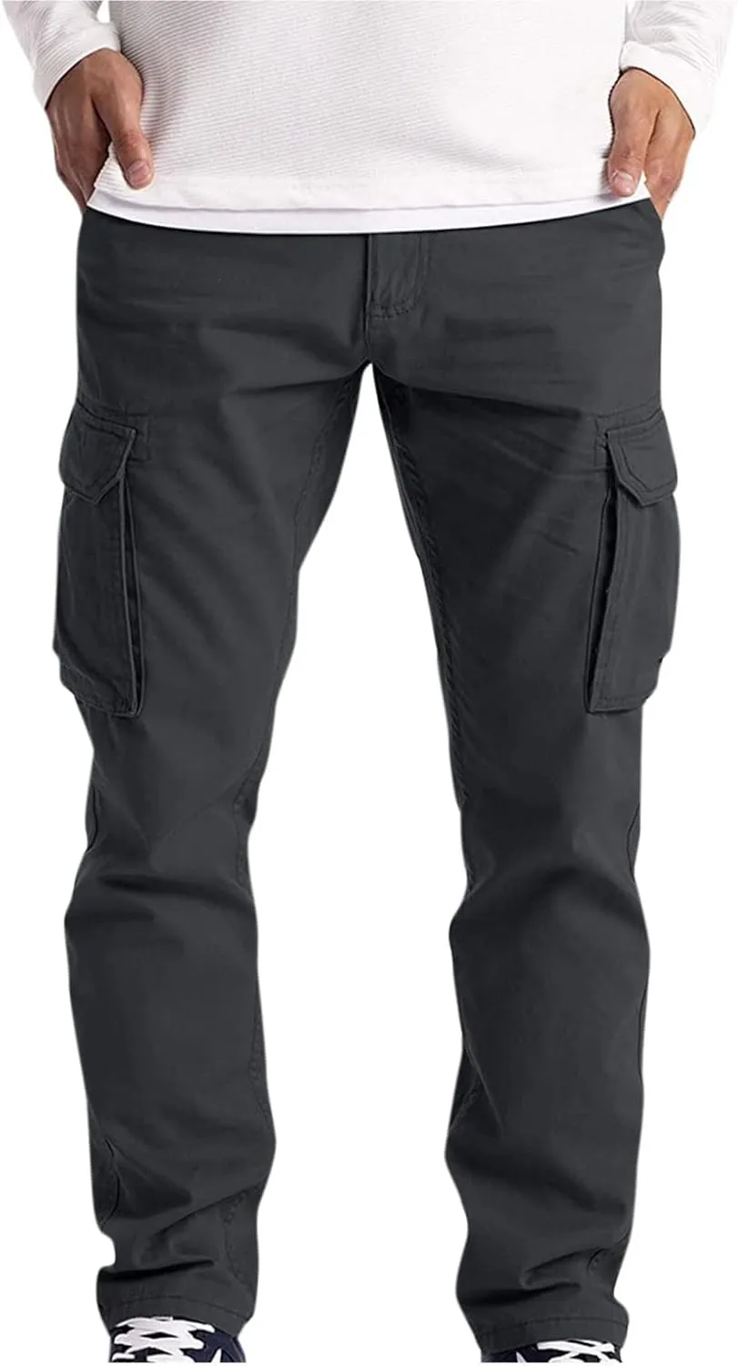XIAXOGOOL Baggy Cargo Pants,Plus Size Cargo Pants for Men Casual Joggers Athletic Pants Loose Fit Outdoor Relaxed Trousers