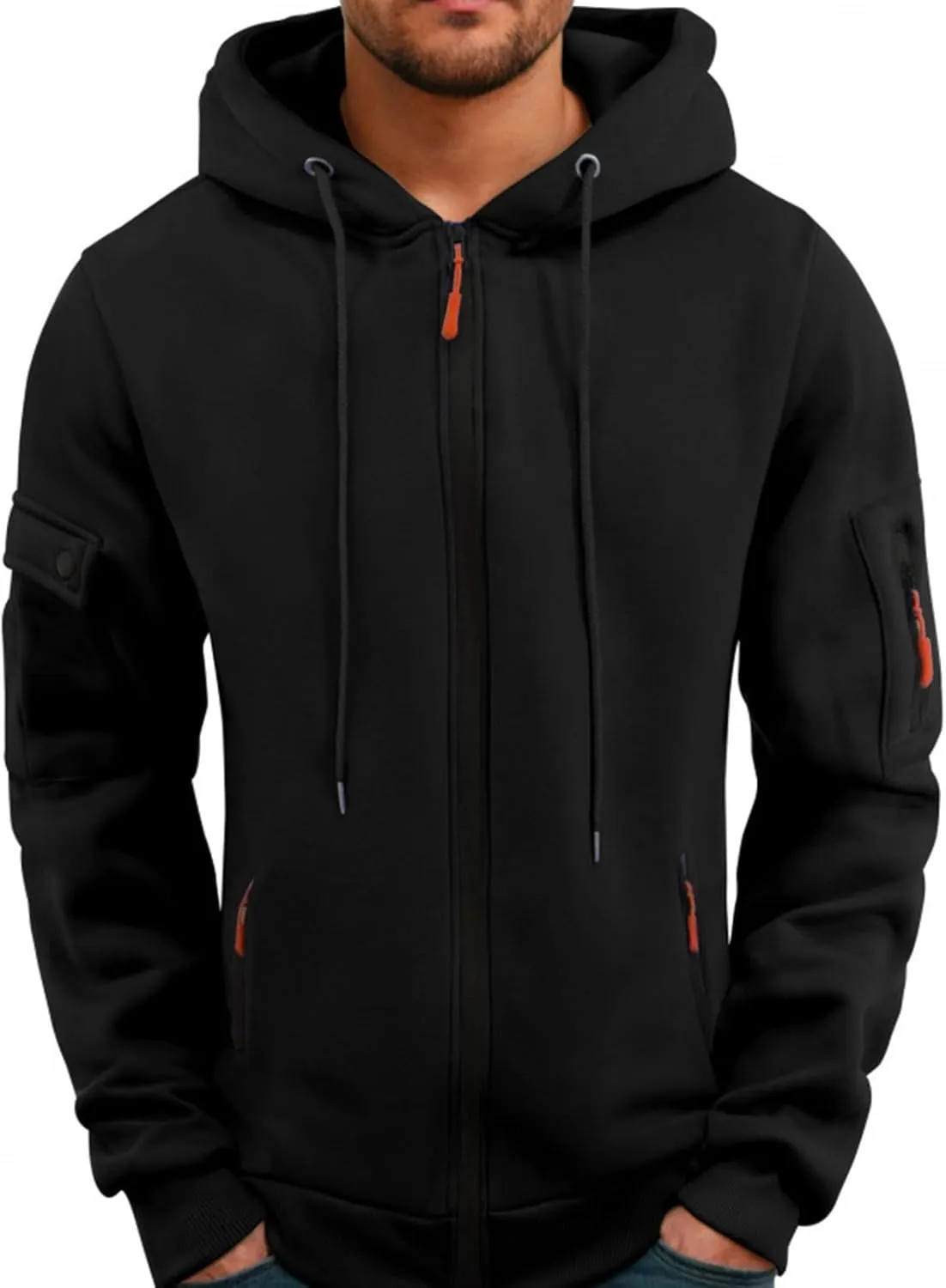 Ymosrh Mens Tactical Hoodies Zip Up Pullover Sweatshirt Long Sleeve Winter Work Hoodie Casual Workout Sweatshirts, M-3XL